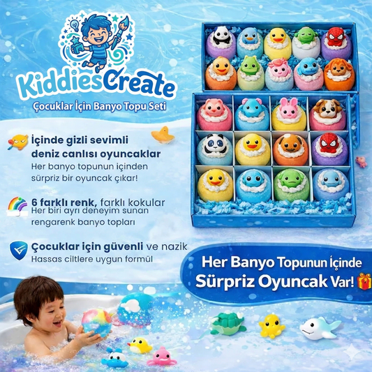 KiddiesCreate™ Eğlenceli Banyo Topu Seti
